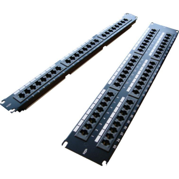 Excel CAT6 24 Port Patch Panel Punch Down Cable Management Black