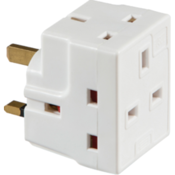 Knightsbridge 1375 Adaptor 3 Way Fused 13A