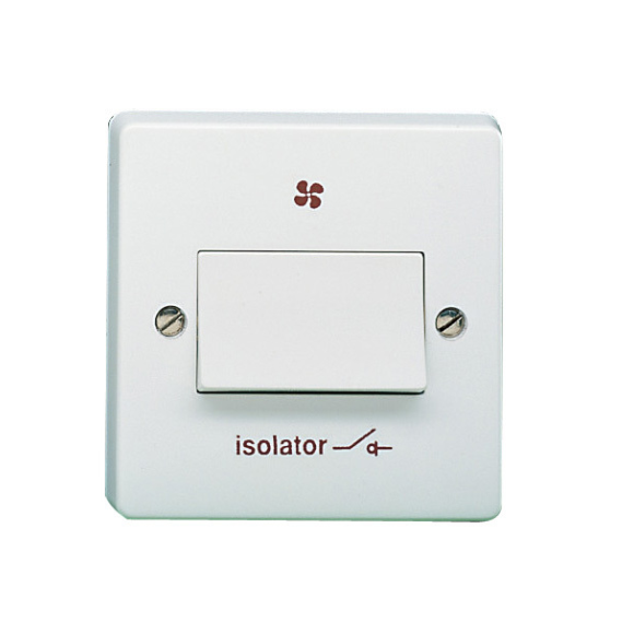 Crabtree 4017/1 6A Triple Pole Isolator Switch with Symbols - White