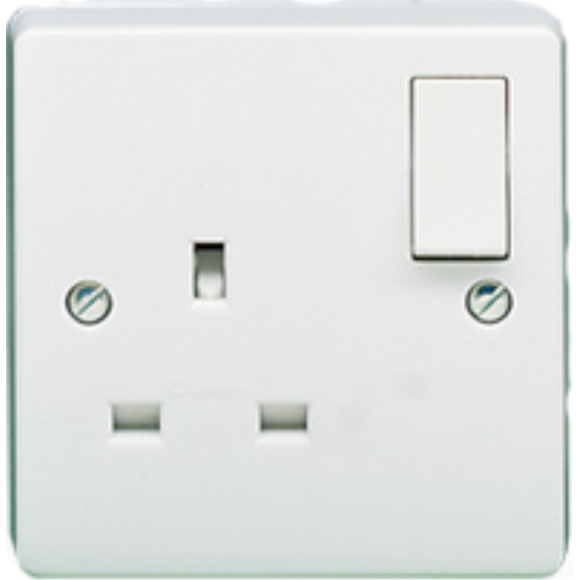 Crabtree 4304 13A 1G SP Switched Socket - White