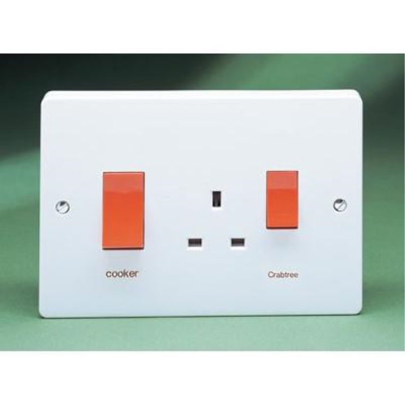 Crabtree 4520/1 45A Cooker Control Unit - White