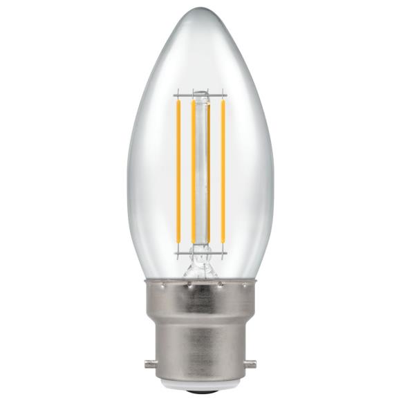 Crompton 7130 LED Filament Candle Lamp BC 5W Warm White Dimmable