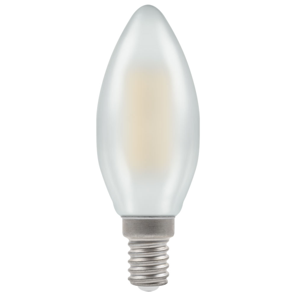 Crompton 7208 LED Filament Candle Pearl Lamp SES-E14 5W Warm White Dimmable