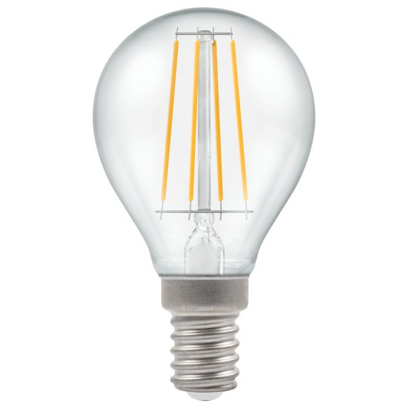 Crompton 7246 LED Filament Round Lamp SES-E14 5W Warm White Dimmable