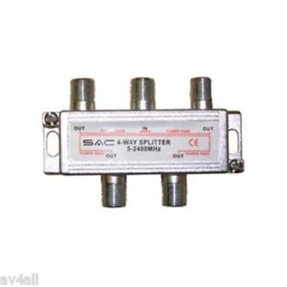 AE5354 4 Way Metal Satellite Splitter 