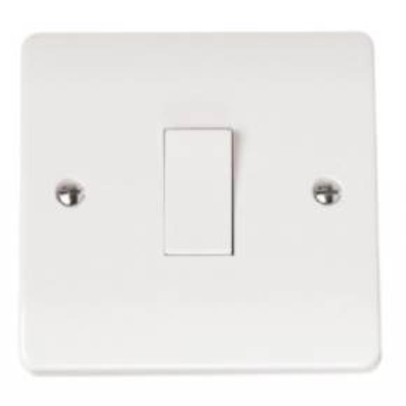Click Mode CMA011 1G 2Way Switch - White Moulded Plastic