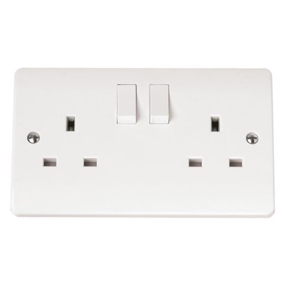 Click Mode CMA036 2G Switched Socket Outlet - White Moulded Plastic