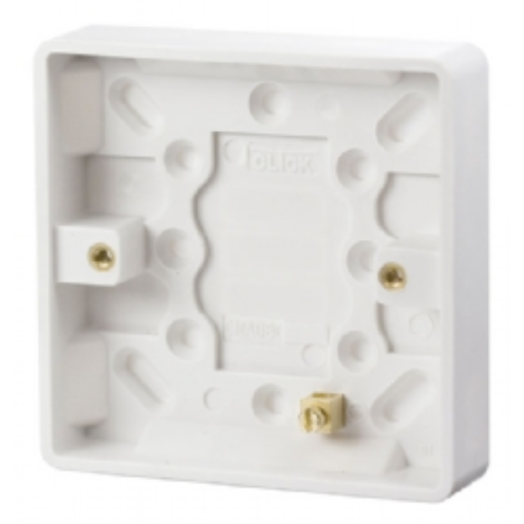 Click Mode CMA080 1G Pattress Box 16mm - White Moulded Plastic