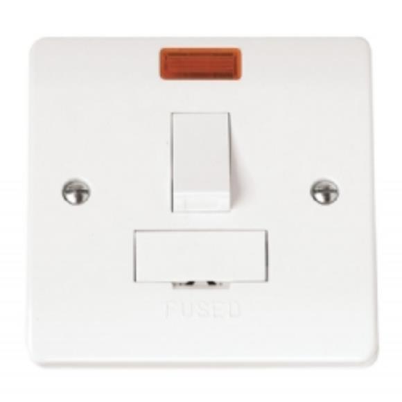 Click Mode CMA652 13A DP Switched FCU with Neon - White Moulded Plastic