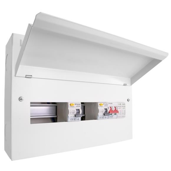 Click Elucian CUEB16MSRCDSP8 8 Usable Way Fixed Consumer Unit  SPD 100A Main Switch & 2x80A 30mA RCDs 