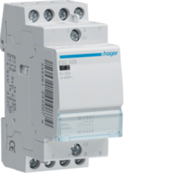 Hager ESC425 Contactor 4NO 3 Modular 25A 230V