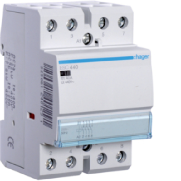 Hager ESC440 Contactor 4NO 3 Modular 40A 230V