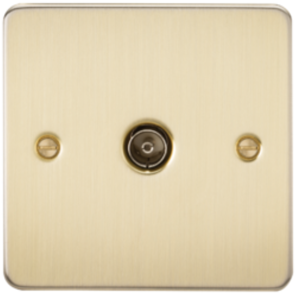Knightsbridge Flatplate FP0100BB TV Outlet - Brushed Brass