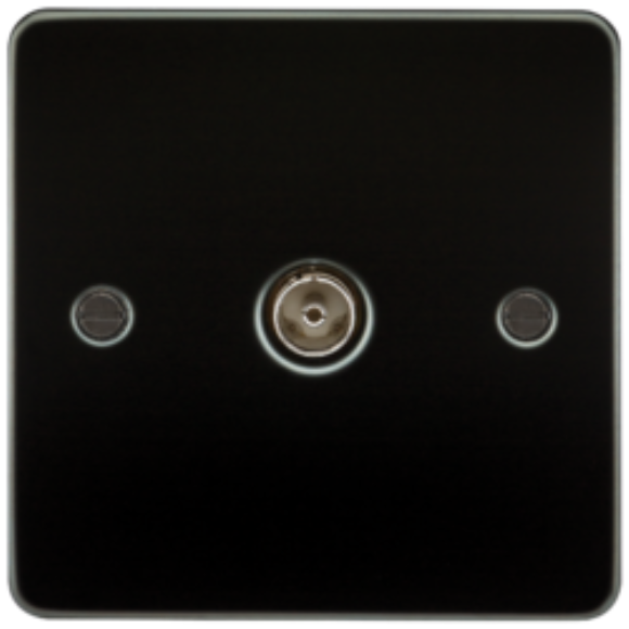 Knightsbridge Flatplate FP0100GM TV Outlet - Gunmetal