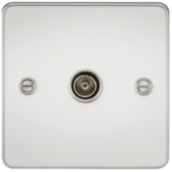 Knightsbridge Flatplate FP0100PC TV Outlet - Polished Chrome