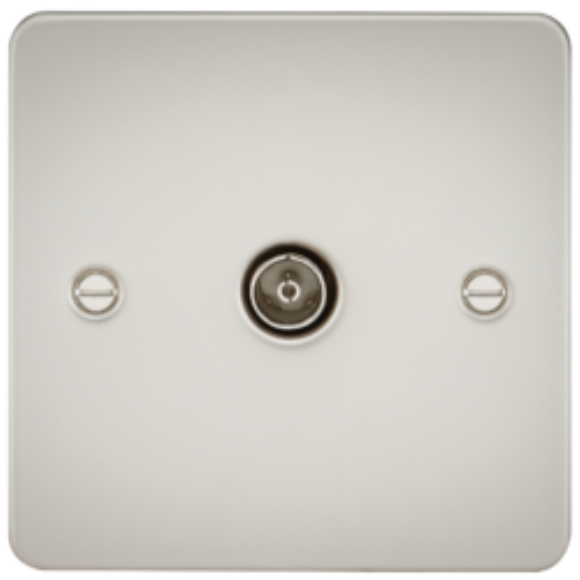 Knightsbridge Flatplate FP0100PL TV Outlet - Pearl