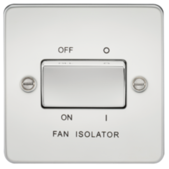 Knightsbridge Flatplate FP1100PC Fan Isolator Switch - Polished Chrome