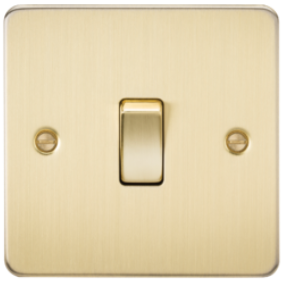 Knightsbridge Flatplate FP1200BB Intermediate Switch - Brushed Brass