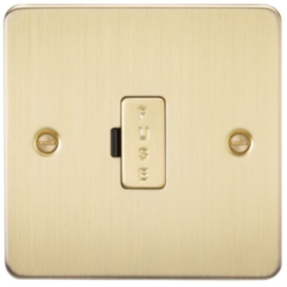 Knightsbridge Flatplate FP6000BB Fused Spur Unit - Brushed Brass