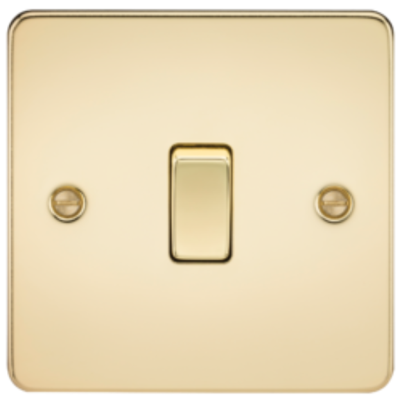 Knightsbridge Flatplate FP8341PB DP 1G Switch - Polished Brass