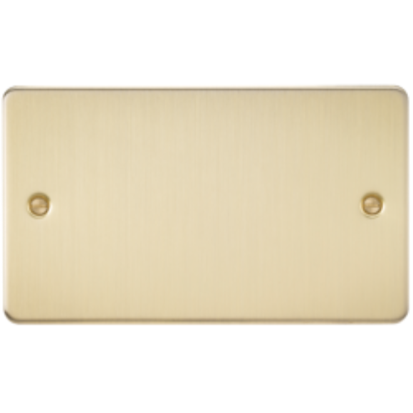 Knightsbridge Flatplate FP3860BB 2G Blanking Plate - Brushed Brass