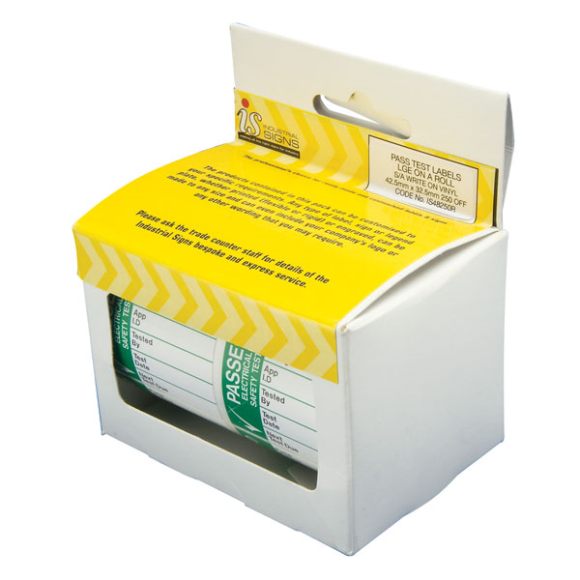 Industrial Signs IS48250R Pass Test Label
