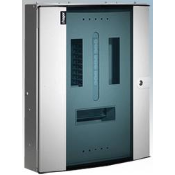 Hager JK112BG Distribution Board 12 Way TP&N 125 Amp Rated Busbar Glazed Door