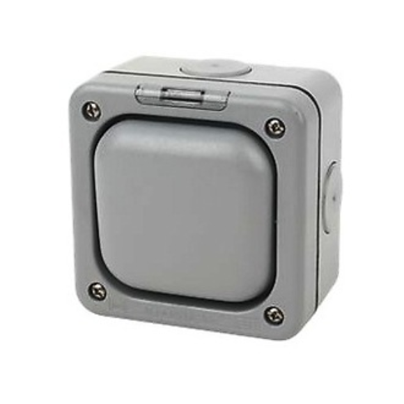 MK Weatherproof K56401GRY 1G 10A 2Way Switch - Anthracite Grey