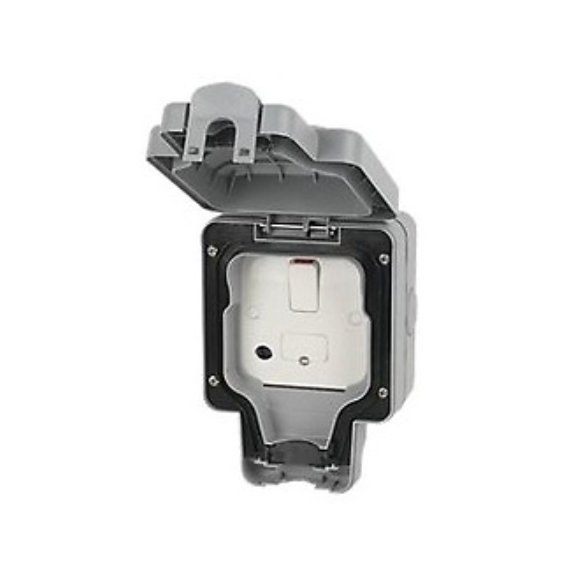 MK Weatherproof K56410GRY 1G 13A DP Switched Connection Unit - Anthracite Grey