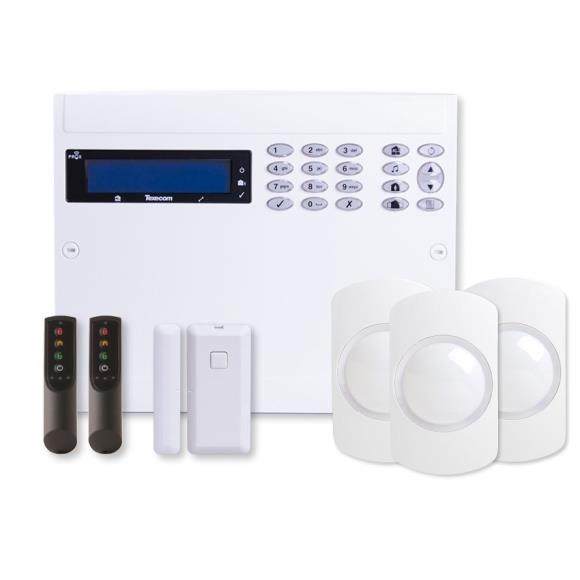 Texecom KIT-1003 Ricochet Premier Elite 64W Wireless Alarm Kit with 3x PIRs, 1x Door contact, 2x Keyfobs