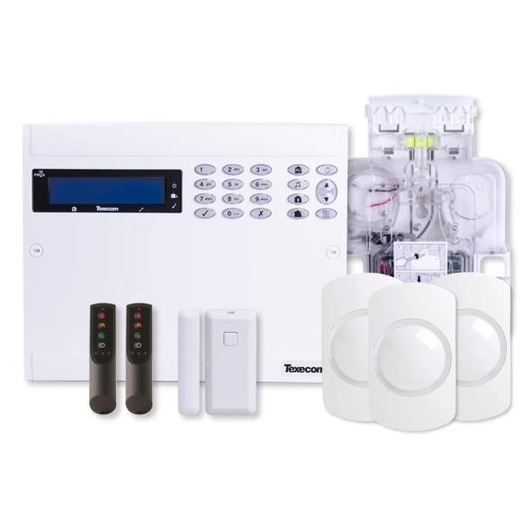 Texecom KIT-1004 Ricochet Premier Elite 64W Wireless Alarm Kit with 3x PIRs, 1x Sounder, 1x Door contact, 2x Keyfobs