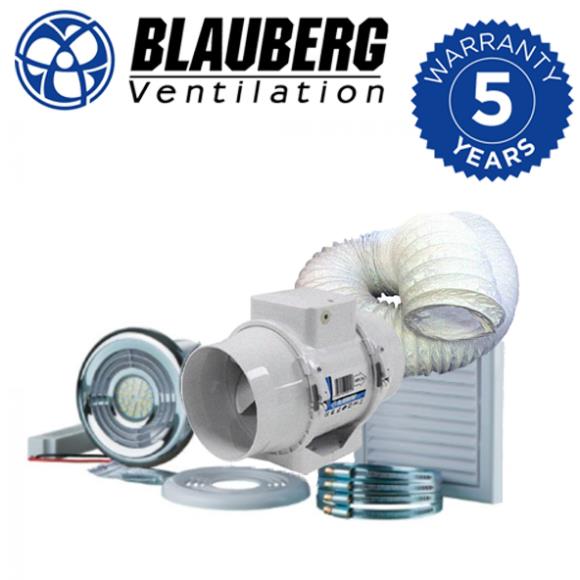 Blauberg KIT-TURBO-E-100-T-LED Mixed Flow Shower Fan Light Kit with Timer