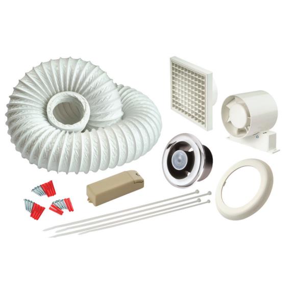 Manrose LEDSLKTC Showerlite In Line Fan Kit 4 Inch 