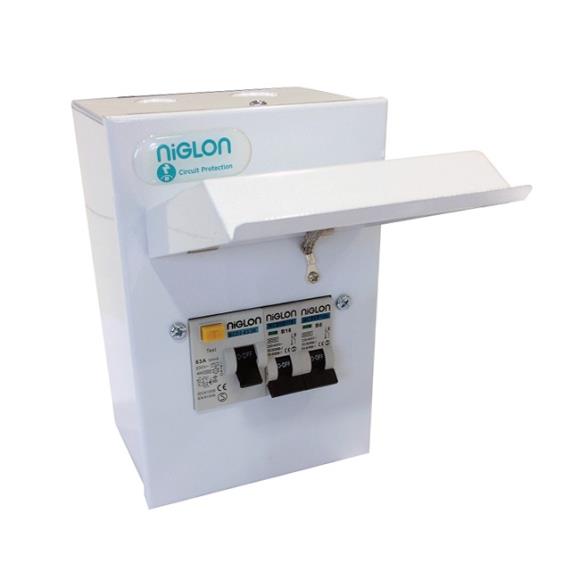 Niglon M3CU4GAR Garage Consumer Unit 63A RCD Incomer & 6A + 16A MCBs