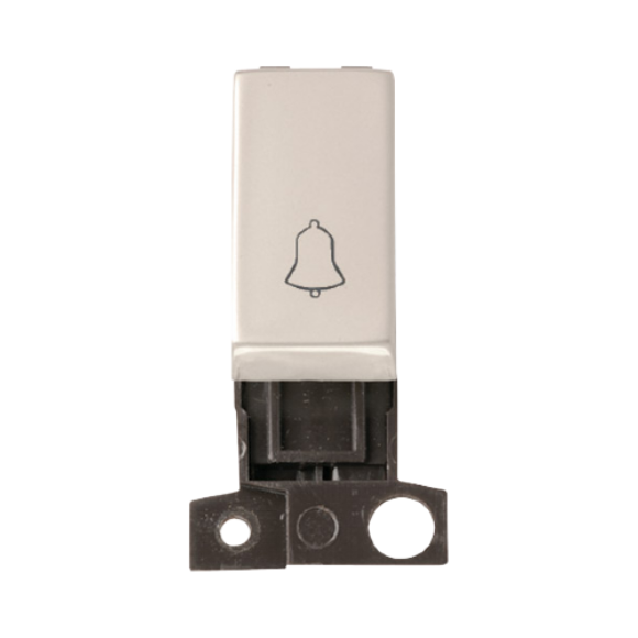 Click Minigrid MD005PN 10AX 1 Way Retractive Bell Switch Module - Pearl Nickel