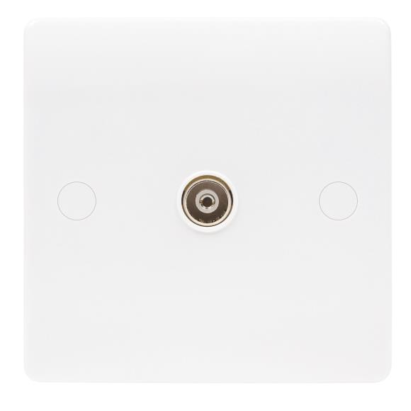 Niglon Median NCS1NI Non-Isolated Co-Axial Socket - White Plastic