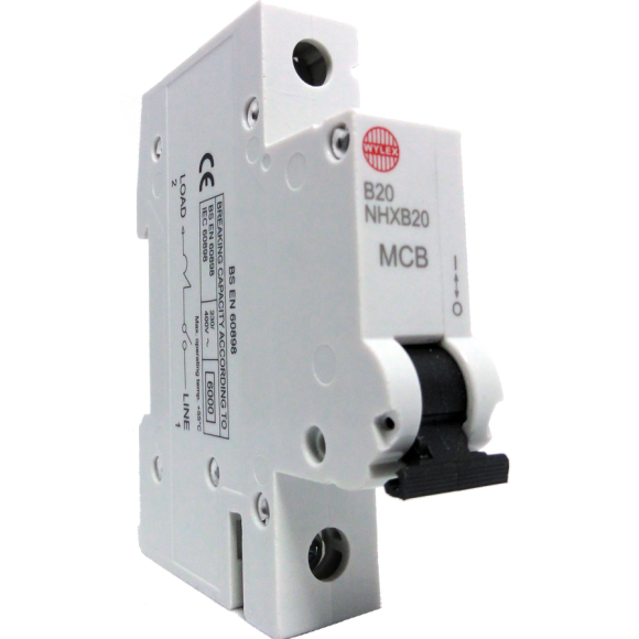 Wylex NHXB20 Single Pole MCB 6kA Type B 20A