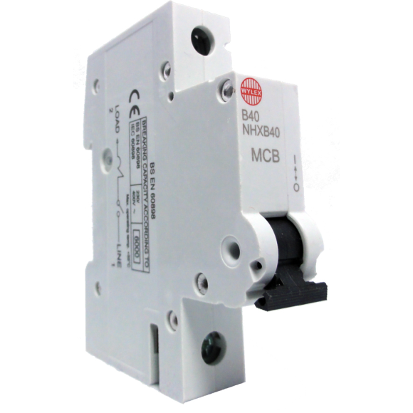 Wylex NHXB40 Single Pole MCB 6kA Type B 40A