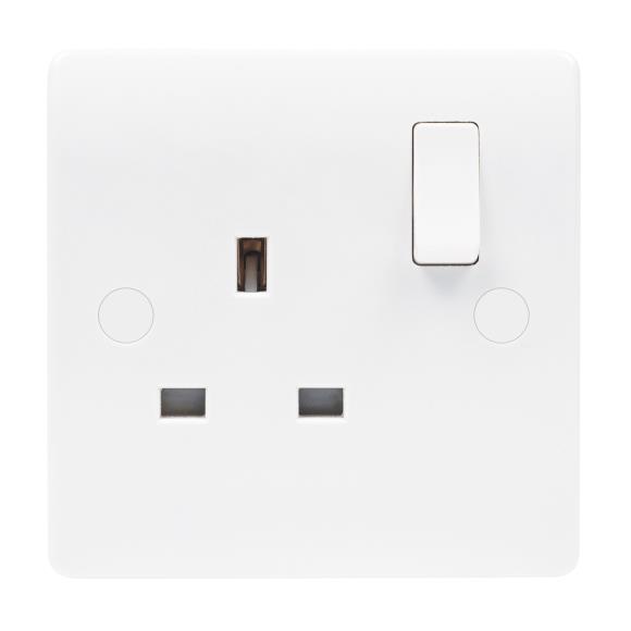 Niglon Median NS131DPS 1G DP Switched Socket Outlet - White Plastic