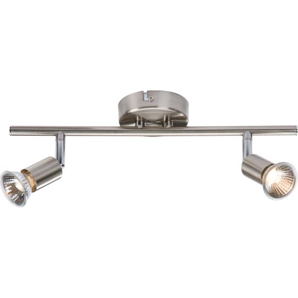 Knightsbridge NSPGU2BC Twin Bar GU10 Spotlight - Brushed Chrome