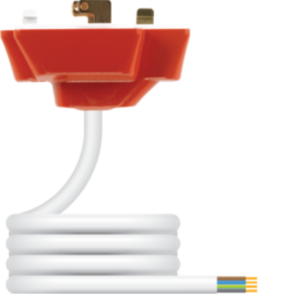 Hager P64AXR/3.0 4 Pin Plug with 3 PVC Lead - Red