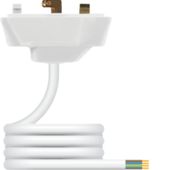 Hager P64AX/2.0 4 Pin Plug with 2M PVC Lead - White