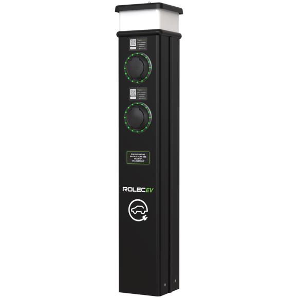 Rolec ROLEC0223B BasicCharge Smart EV 22kW Floor Charger Dual Socket Type 2