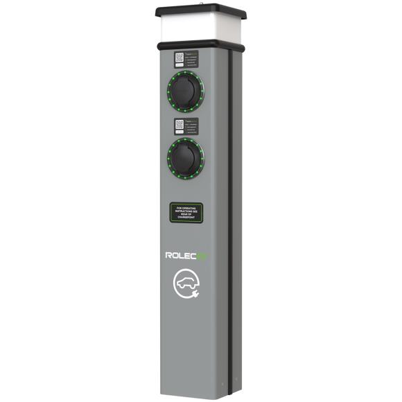 Rolec ROLEC0223G BasicCharge Smart EV 22kW Floor Charger Dual Socket Type 2