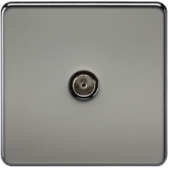 Knightsbridge Screwless SF0100BN TV Outlet - Black Nickel