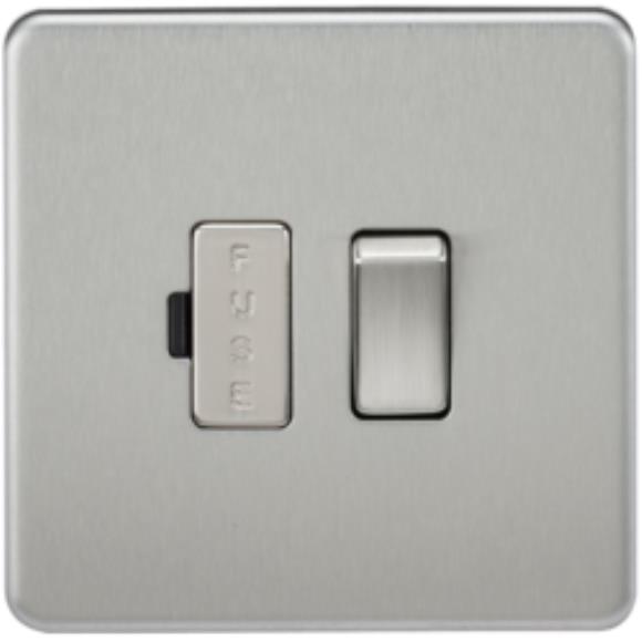 Knightsbridge Screwless SF6300BC Switched Fused Spur Unit - Brushed Chrome