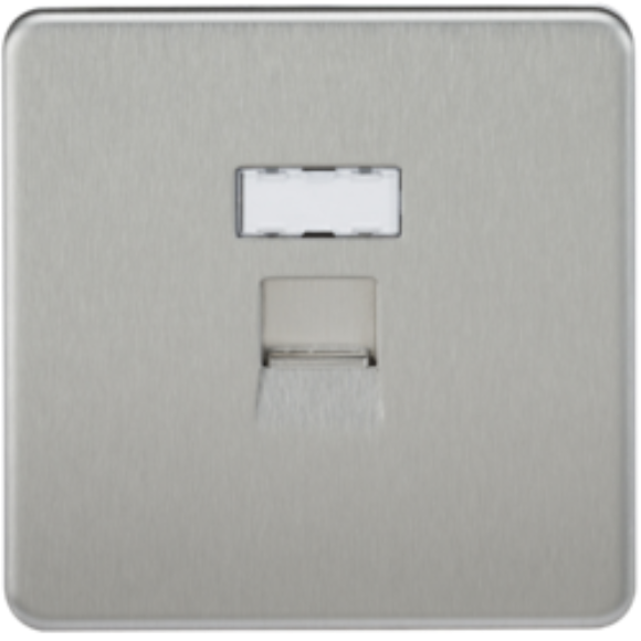 Knightsbridge Screwless SFRJ45BC Network Outlet RJ45 - Brushed Chrome