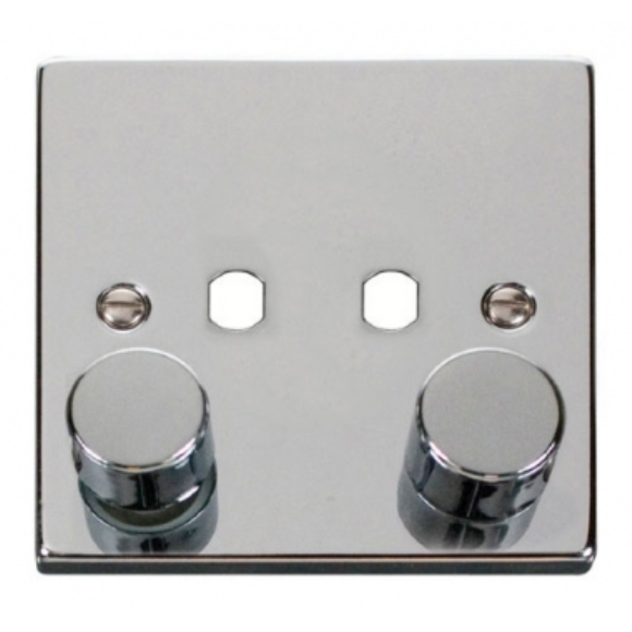 Click VPCH152PL 2G Dimmer Plate 2 Aperture - Polished Chrome