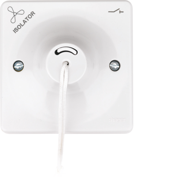 Hager Sollysta WMCS3PIF 10A 3P Ceiling Switch (Fan Isolator) - White Moulded