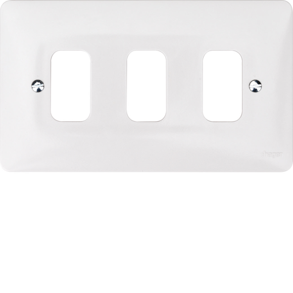 Hager Sollysta WMGP3 3G Moulded Grid Plate - White